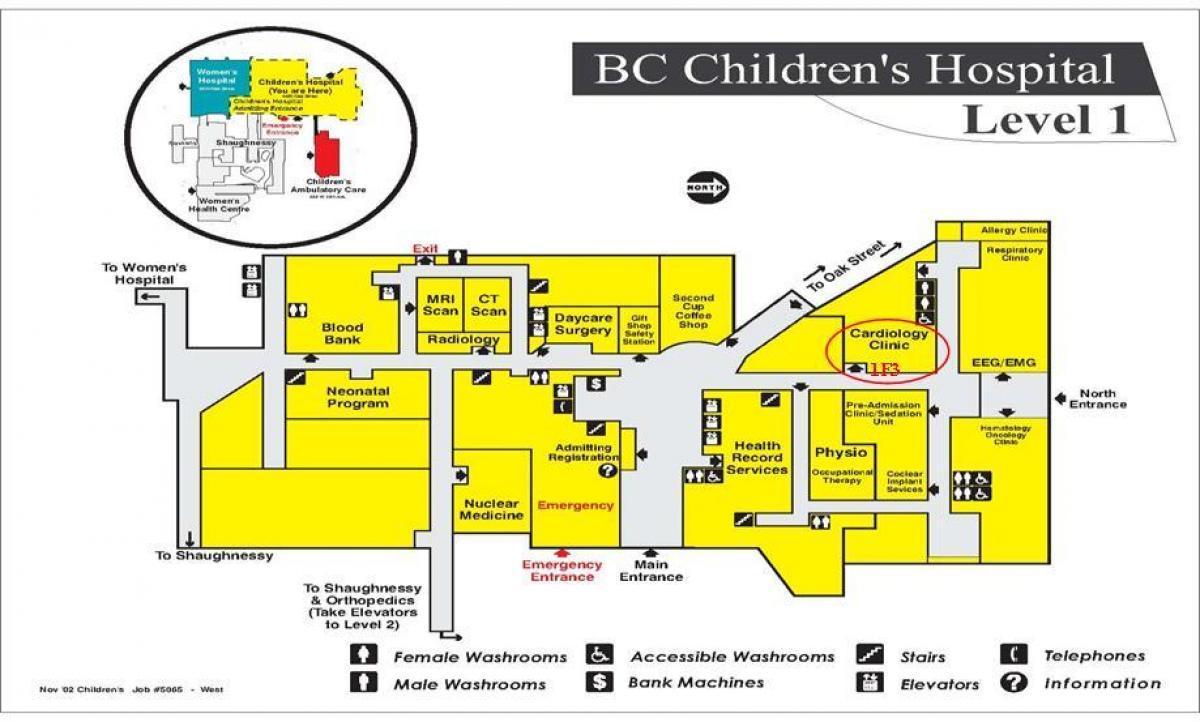 Karte von bc children ' s hospital