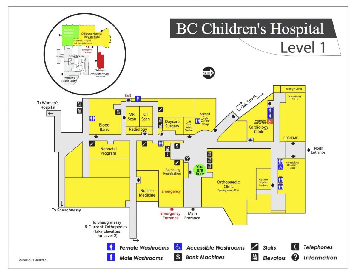 Karte von children ' s hospital in vancouver