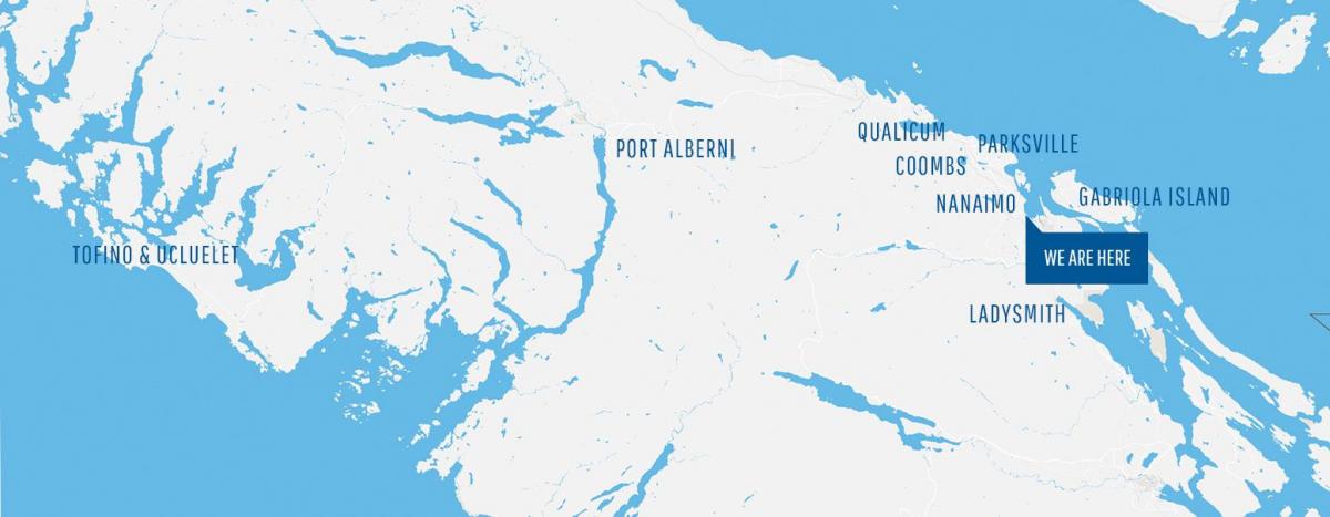 Karte von coombs auf vancouver island 