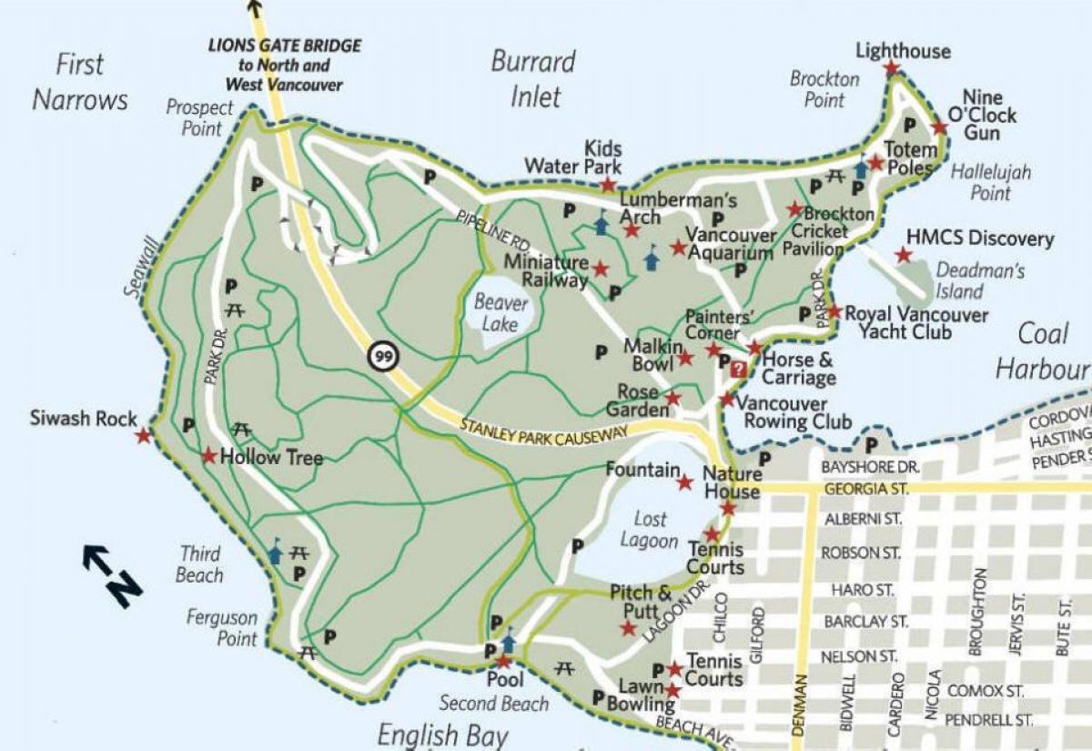 Karte von lumberman Bogen stanley park