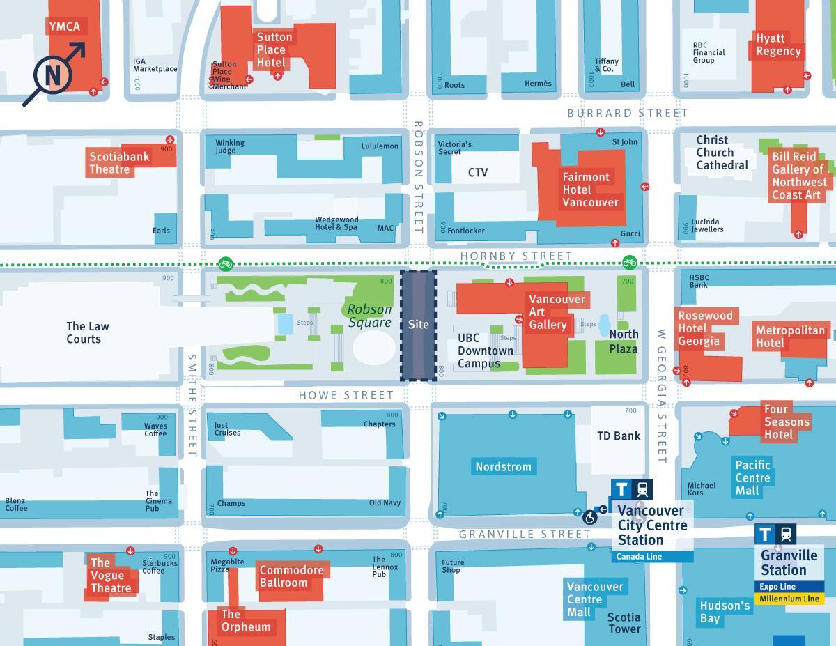 Karte der robson street vancouver