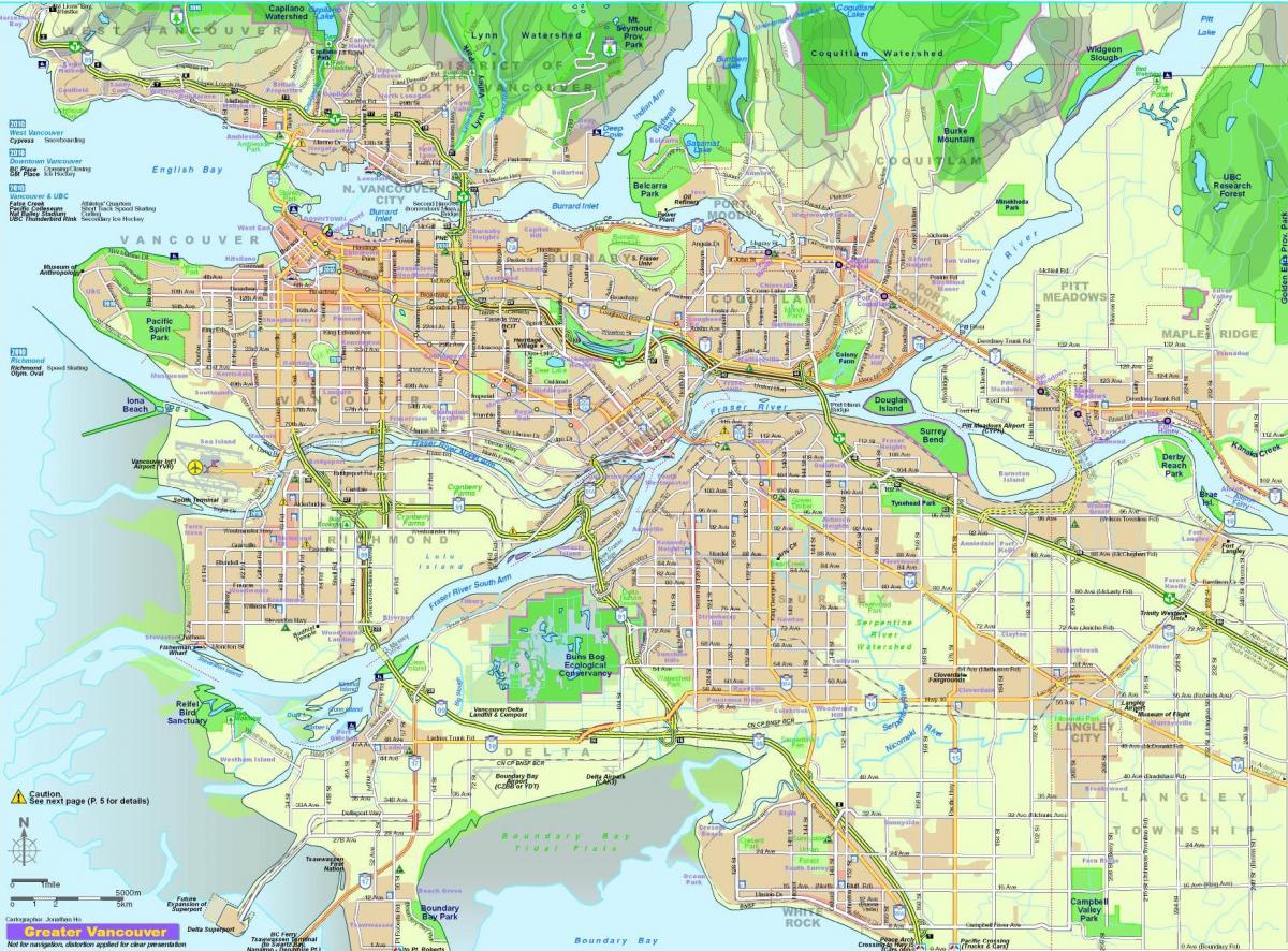 Karte von great vancouver