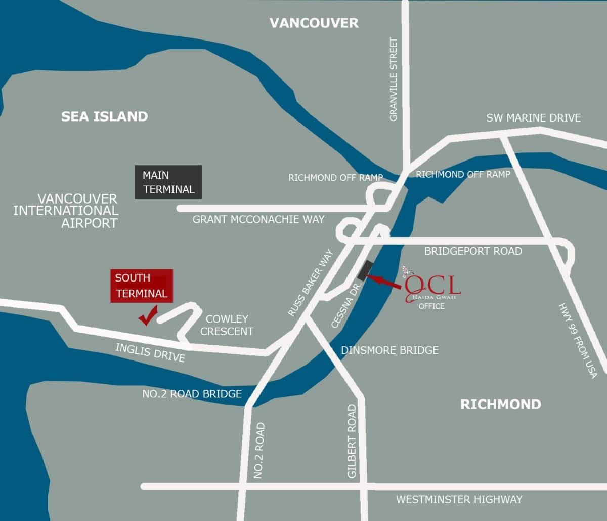 Karte von vancouver airport
