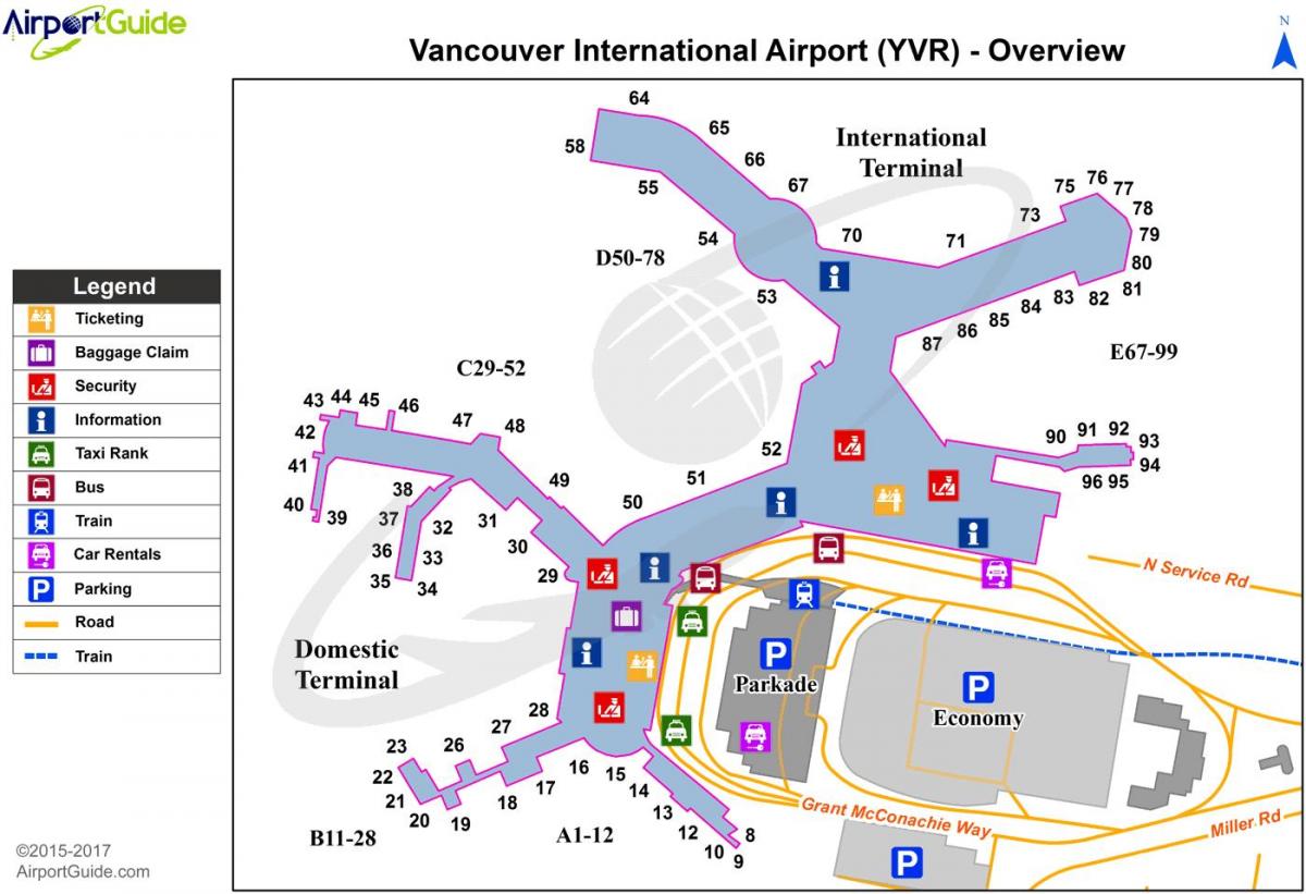 vancouver bc-airport Landkarte