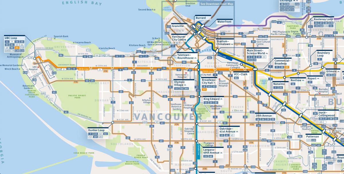 Karte von vancouver bus-Routen