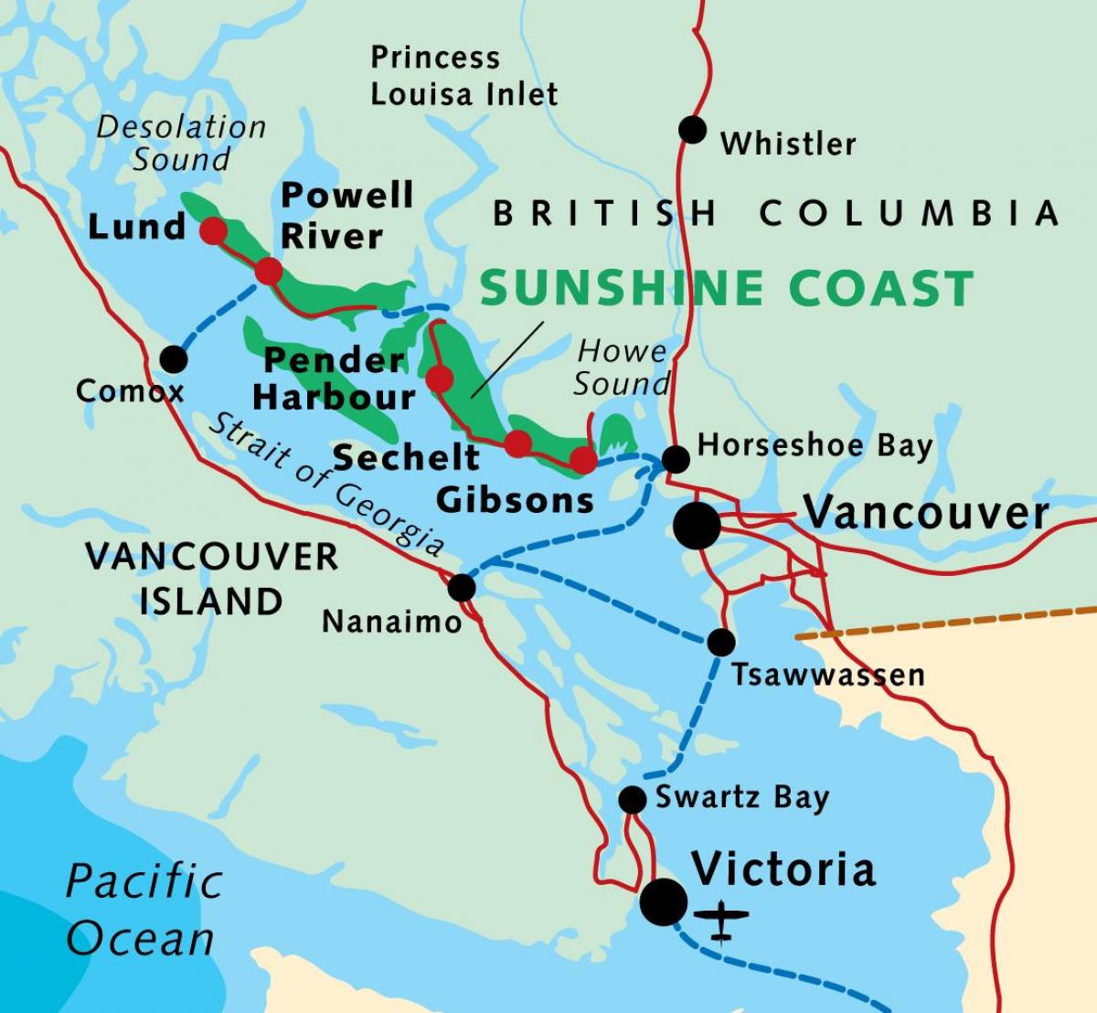 Landkarte von vancouver-Fähre