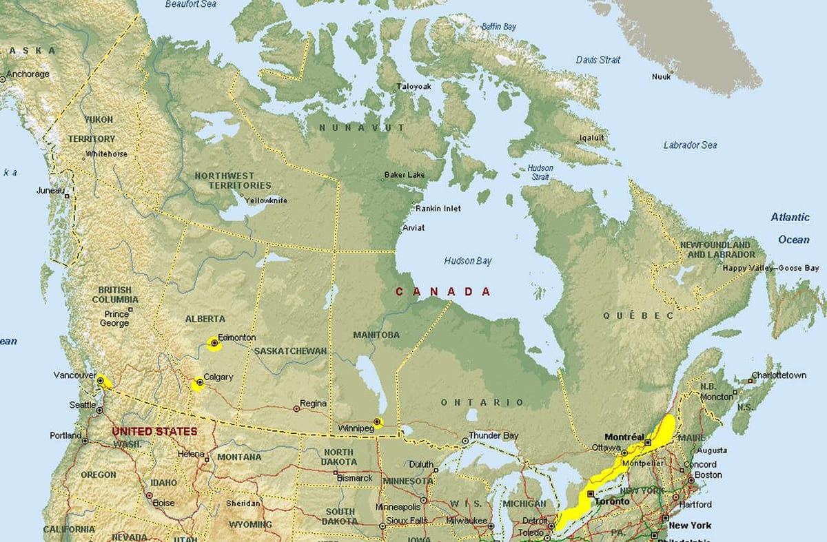 Karte von vancouver Grenzübergang