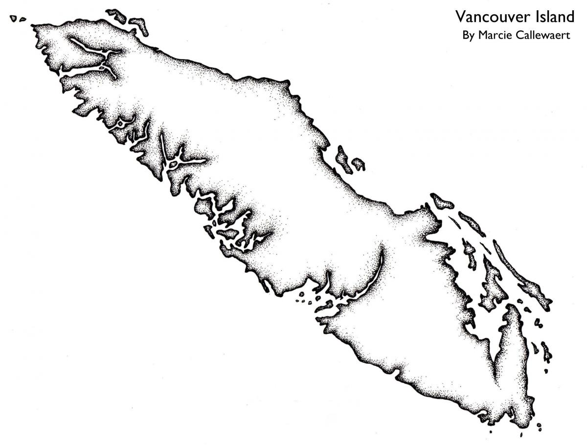 Karte von vancouver island outline
