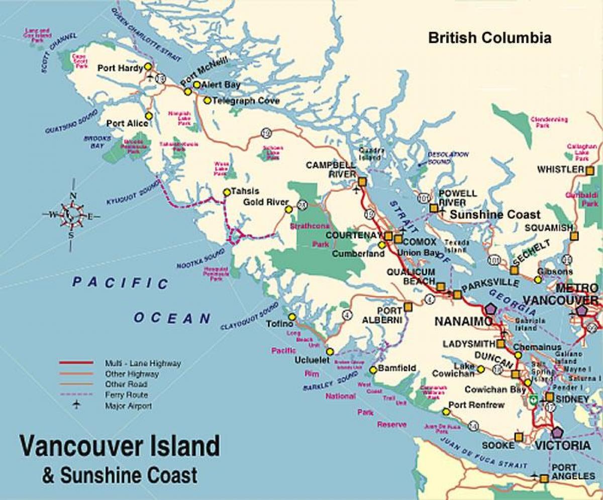 Vancouver Island Campground Karte 