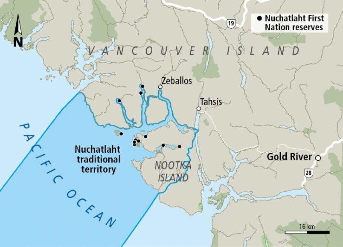 Karte von vancouver island first nations