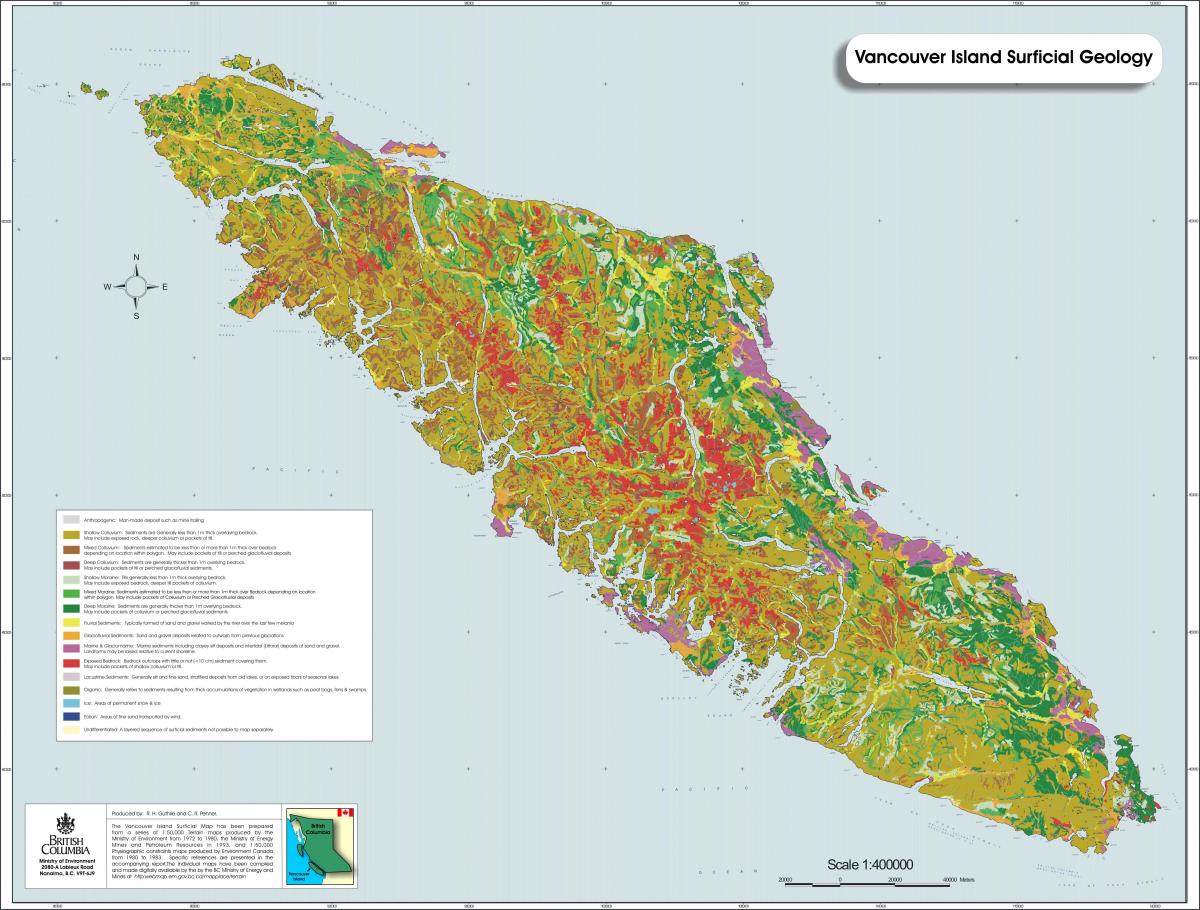 Karte von vancouver island, Geologie