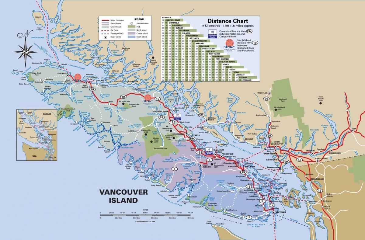vancouver island highway Karte anzeigen