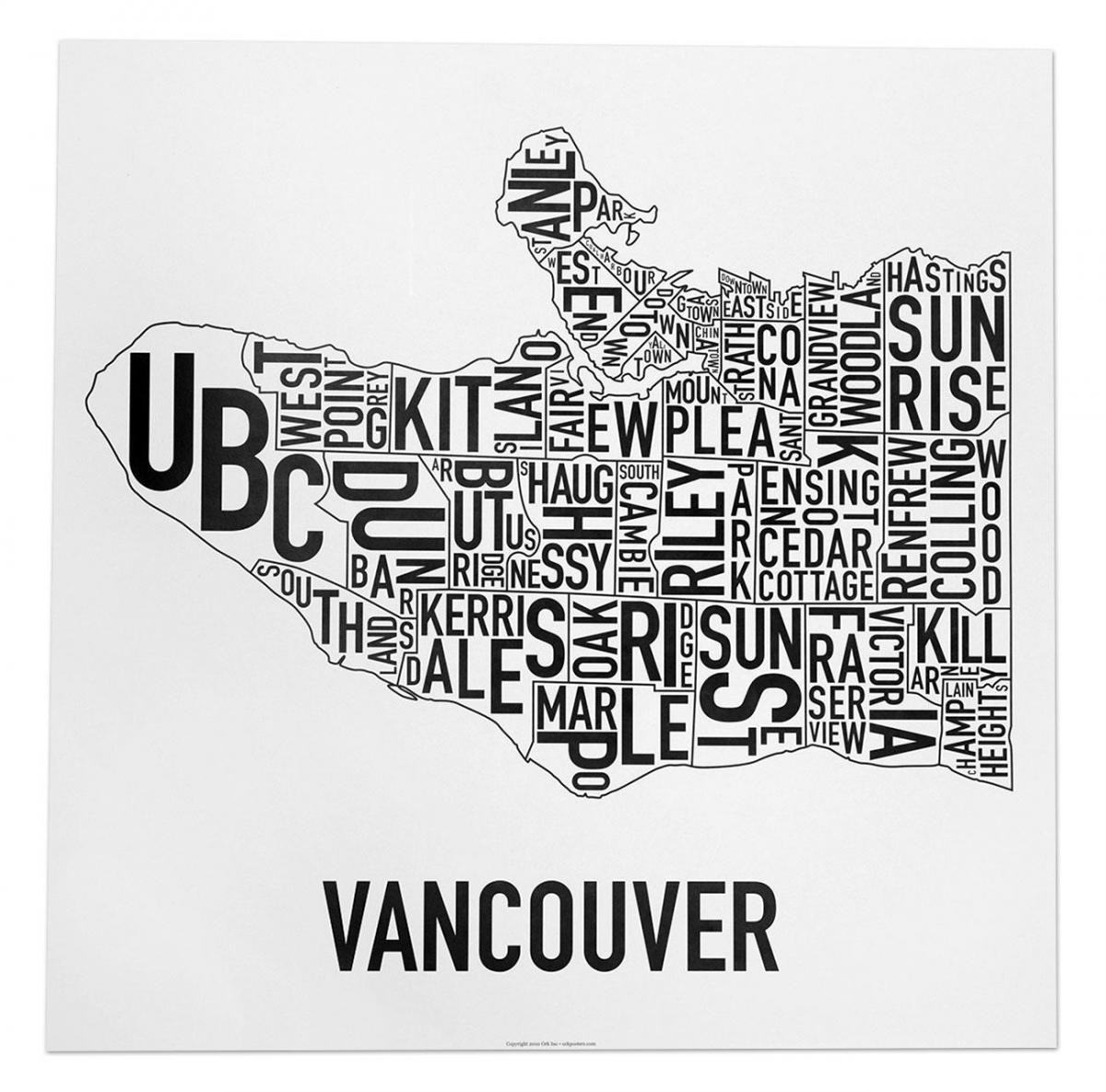 Karte von vancouver poster