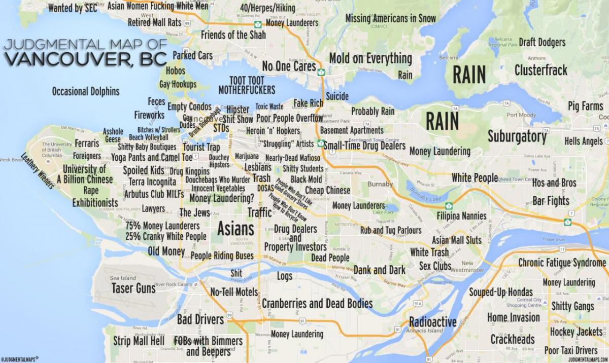 belehrende Karte von vancouver bc