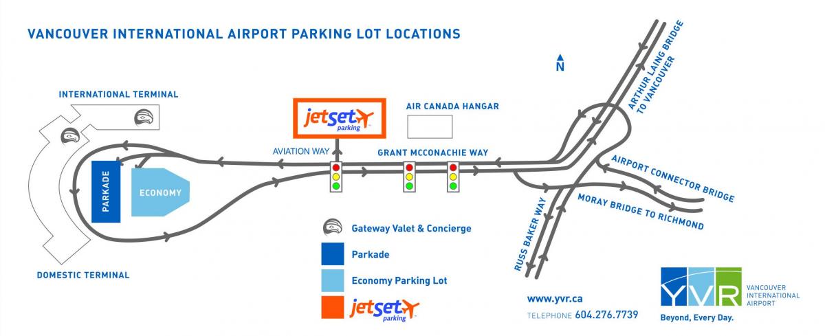 vancouver Flughafen-Parkplatz-Karte