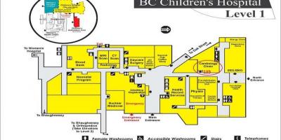 Karte von bc children ' s hospital
