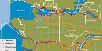 Karte von city of north vancouver