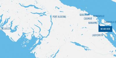 Karte von coombs auf vancouver island 