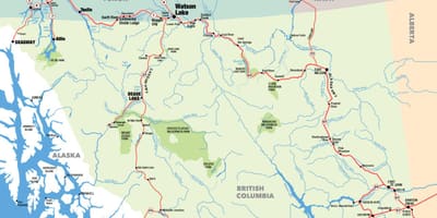 Karte des südlichen british columbia
