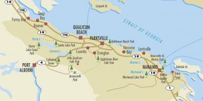Karte von parksville, vancouver island