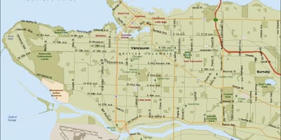 Karte von street vancouver bc, Kanada