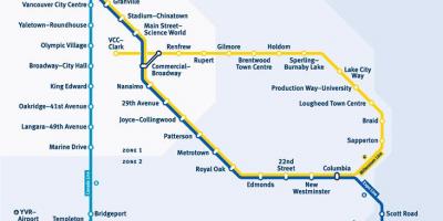 Karte von vancouver, bc Zug Bahnhof