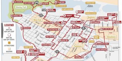 Karte von vancouver hop-on-hop-off trolley 
