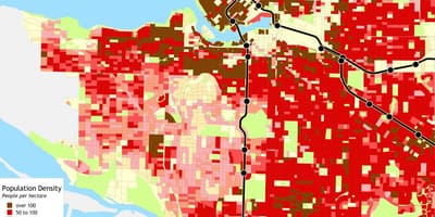 Karte von vancouver island Bevölkerungsdichte