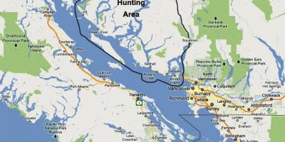 Karte von vancouver island, Jagd