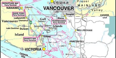 Vancouver island Fähren Karte