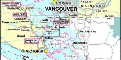 Vancouver island Fähren Karte