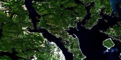 Karte von vancouver island, satellite