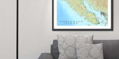 Karte von vancouver island, Wand