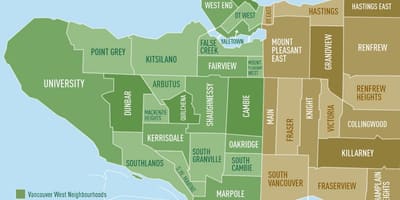 Karte von vancouver Nachbarschaft