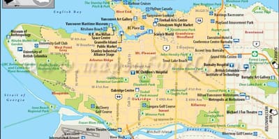 Karte von vancouver Sehenswürdigkeiten