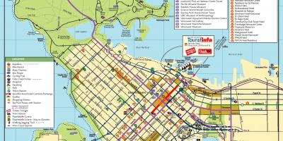 Downtown vancouver Karte mit Sehenswürdigkeiten
