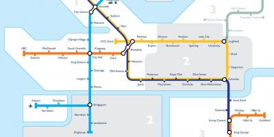 Karte von vancouver transit-zone