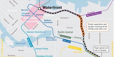 Karte von vancouver waterfront station