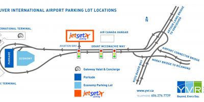Vancouver Flughafen-Parkplatz-Karte